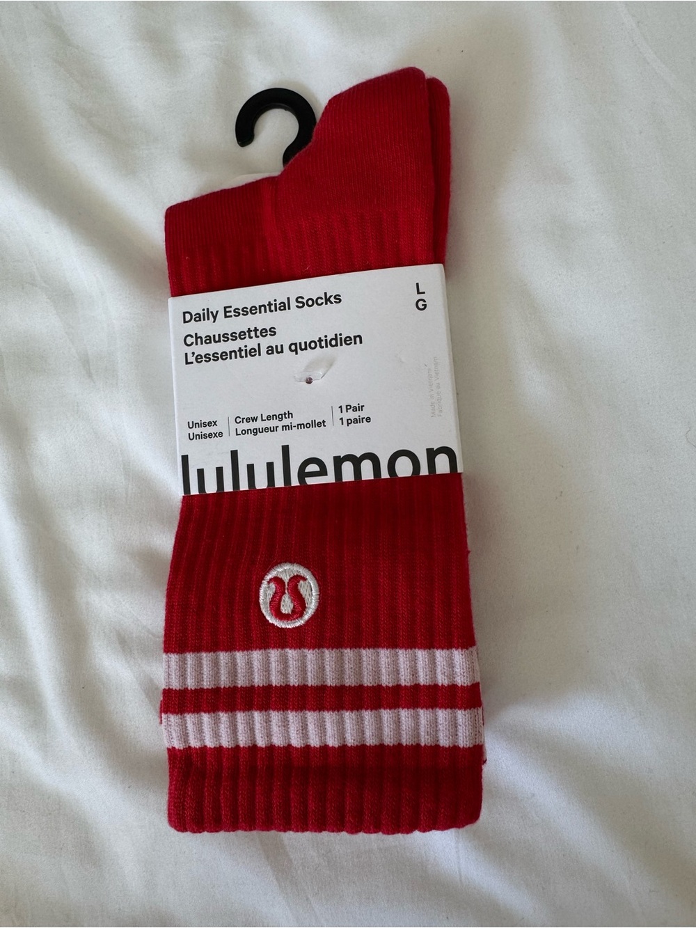 Lululemon Daily Essential Socks - Oxford Red/White